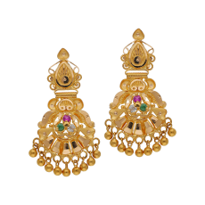 KASAI GOLDEN FANCY STUD WITH BEADS
